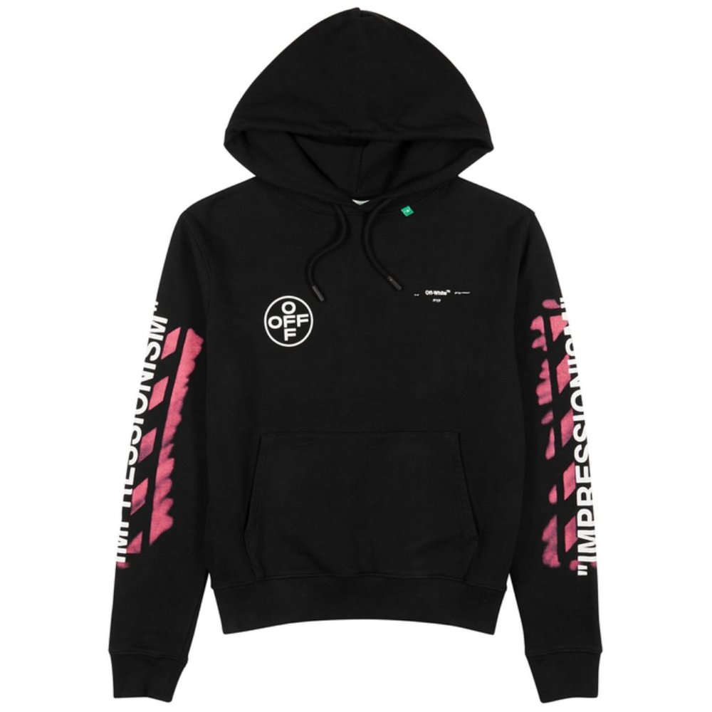 Off White Printed Arrow Cotton Sweatshirt Hoodie